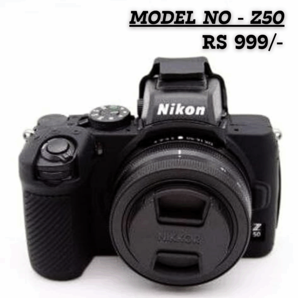 Nikon Z50 black silicone camera cover and skin, protective case priced at Rs 999.