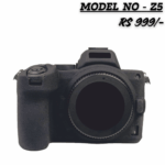 Black textured silicone protective case for the Nikon Z5 mirrorless camera body, shown with the lens mount exposed. The text overlay reads "MODEL NO - Z5 RS 999/-".